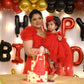 Red ball gown  Twinning For Mother & Daughter (2 Pcs Combo)