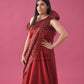 Maroon Chiffon Satin Gown Twinning for Mother/daughter/son(single or combo)