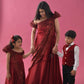 Maroon Chiffon Satin Gown Twinning for Mother/daughter/son(single or combo)