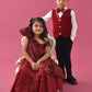 Maroon Chiffon Satin Gown Twinning for Mother/daughter/son(single or combo)