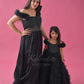 Black Gown Frill Twinning for Mother/Daughter/Son (Single or Combo)