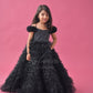 Black Gown Frill Twinning for Mother/Daughter/Son (Single or Combo)