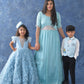 Powder Blue Gown Frill Twinning For Mother/Daughter/Son (Single or Combo)