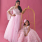 Baby Pink Gown Frill Twinning For Mother/Daughter/Son (Single or Combo)