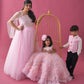 Baby Pink Gown Frill Twinning For Mother/Daughter/Son (Single or Combo)