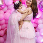 Baby Pink Multi Layer Gown For Mother Or Dress For Daughter (1 Pc)