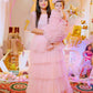 Baby Pink Multi Layer Fur Ball Twinning For Mother & Daughter (2 Pcs Combo)