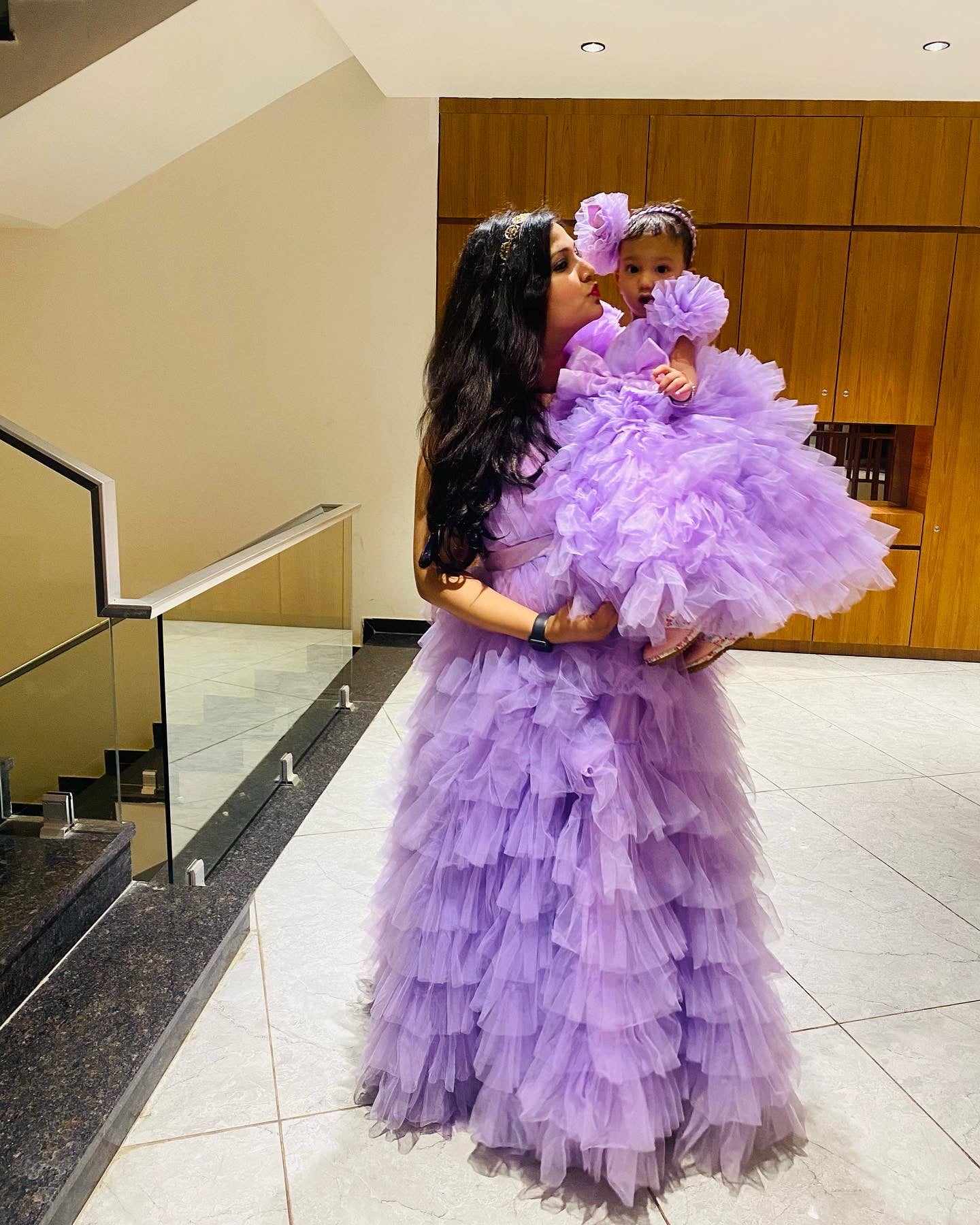 Purple Frill Gown