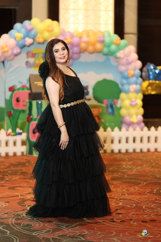 Black Gown For Mother Or Dress For Daughter (1 Pc)