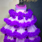 Multi Layer Frill Lavender and Dark Purple Twinning for Mother & Daughter (2 Pcs Combo)