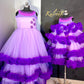 Multi Layer Frill Lavender and Dark Purple Twinning for Mother & Daughter (2 Pcs Combo)