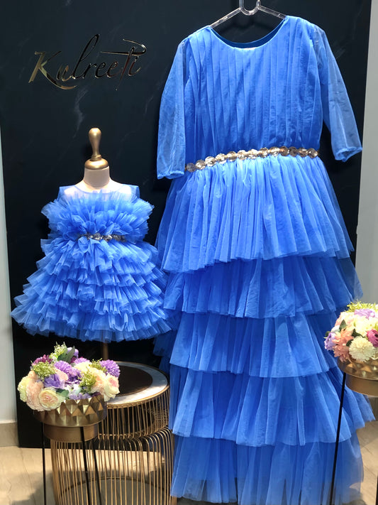 Powder Blue Twinning For Mother & Daughter (2 Pcs Combo)