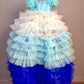 Blue Ombre theme gown with hand embroidered Butterfly